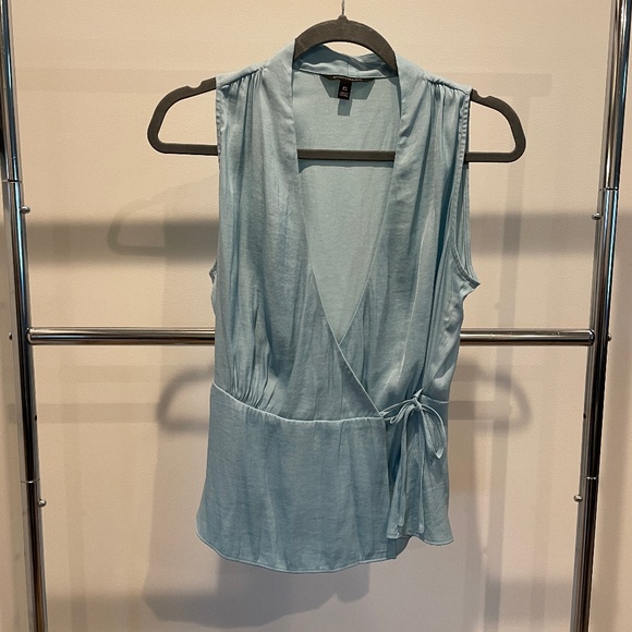 Banana Republic Tops - Banana Republic Silk type light blue front tie tank